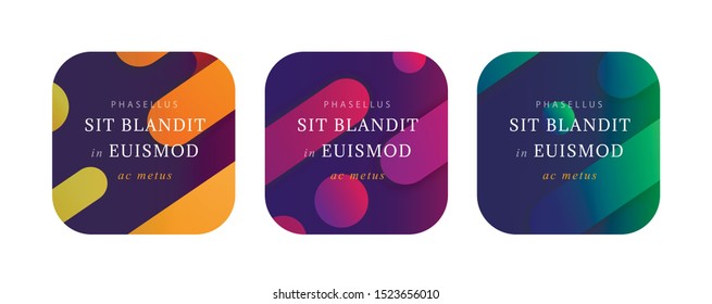 Vector modern fluid banners design. Banner template design with editable text. Minimal colorful design. Future geometric patterns. Eps10 vector