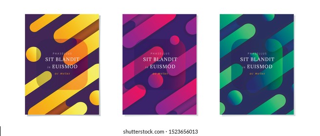 Vector modern fluid banners design. Banner template design with editable text. Minimal colorful design. Future geometric patterns. Eps10 vector