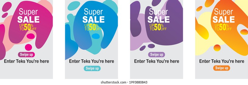 Vector Modern Fluid For Big Sale Banners Design. Discount Banner Promotion Template. Special offer and sale banner discount up to 50%.