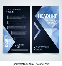vector modern flyer billboard or brochure design pattern with blue shape texture on darkness background abstract background scene digital performance trendy empty employment blue luxurious imprint ori