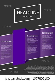 Vector modern flyer, poster or brochure design template with purple.