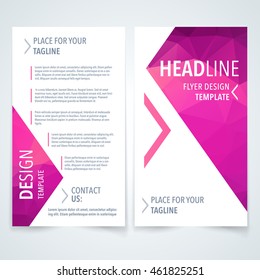 vector modern flyer poster or brochure design template with pink triangle texture on white background color pink white abstract background scene digital red performance modern business fancy print con