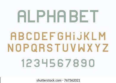 Vector of modern font and alphabet