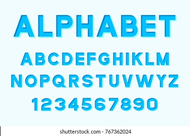 Vector of modern font and alphabet