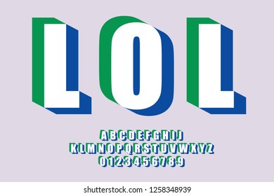 Vector of modern font and alphabet, typeface, letters and numbers, typography