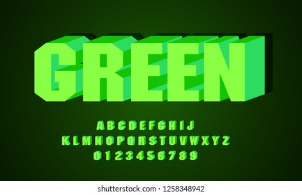 Vector of modern font and alphabet, typeface, letters and numbers, typography