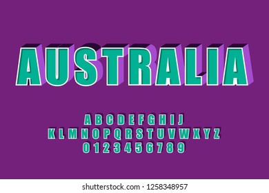 Vector of modern font and alphabet, typeface, letters and numbers, typography