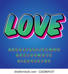 Vector of modern font and alphabet, typeface, letters and numbers, typography - Vector