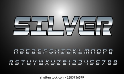 Vector of modern font and alphabet, typeface, letters and numbers, typography - Vector