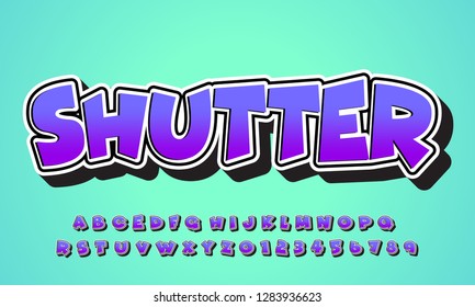 Vector of modern font and alphabet, typeface, letters and numbers, typography - Vector