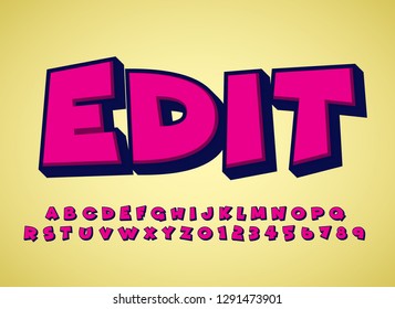 Vector of modern font and alphabet, typeface, letters and numbers, typography - Vector