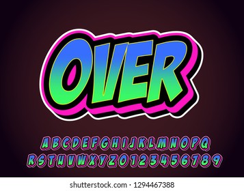 Vector of modern font and alphabet, typeface, letters and numbers, typography - Vector