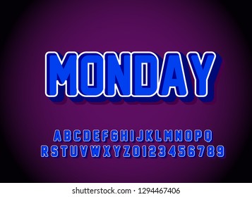 Vector of modern font and alphabet, typeface, letters and numbers, typography - Vector