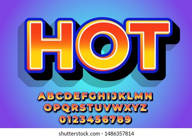Vector of modern font and alphabet, typeface, letters and numbers, typography