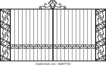 vector Modern forged gates