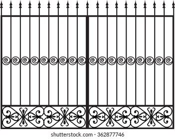 vector Modern forged gates