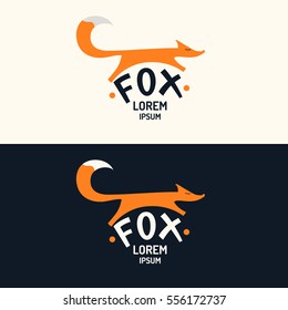 Vector modern Fox logo and emblem. Vector illustration