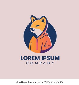 vector modern fox wearing a jacket logo design