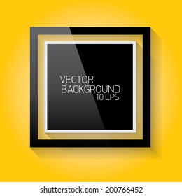 vector modern frame on the orange wall