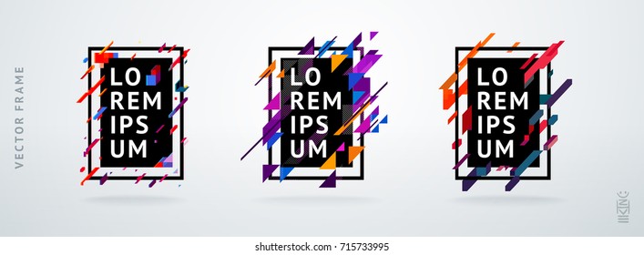 Vector modern framework for text for hipsters. Dynamic stylish geometric frame. Element for the design of business cards, invitations, gift cards, leaflets, brochures, posters, flyers.
