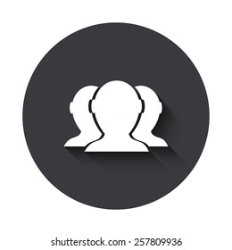 Vector modern friend gray circle icon on white background