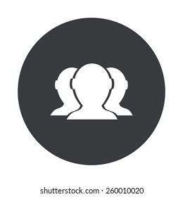 Vector modern friend gray circle icon on white background