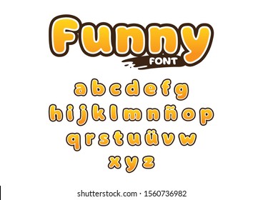 Vector of modern funny font and alphabet.