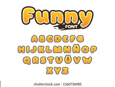 Vector of modern funny font and alphabet.
