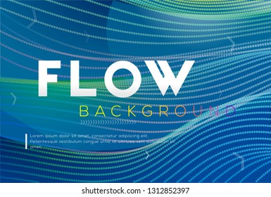 Vector Modern and Futuristic, Abstract and Digital Fluid or Gas Flow Background Design. Professional Business Presentation for Screen or Print Use. Wallpaper, Slider, Banner, Cover or Advertisement.