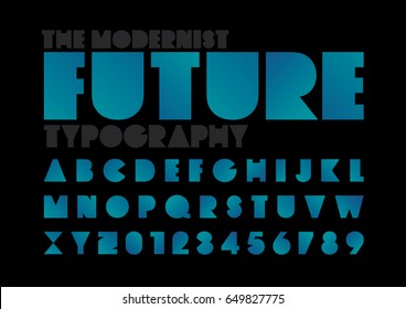 Vector of modern futuristic font and alphabet
