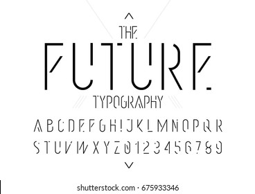 Vector Of Modern Futuristic Font And Alphabet