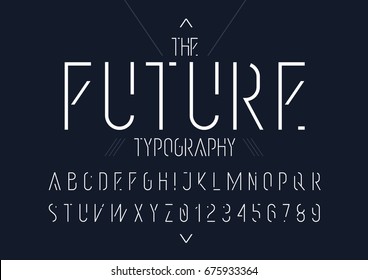 Vector of modern futuristic font and alphabet