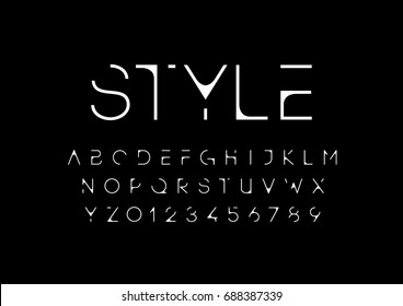 Vector Of Modern Futuristic Font And Alphabet