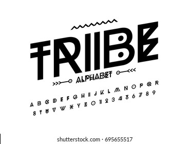 Vector of modern futuristic font and alphabet