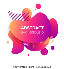 Vector modern futuristic gradient banner. Abstract graphic element. Dynamic flowing liquid shape. Logotype emblem, presentation, website backdrop, flyer design template.