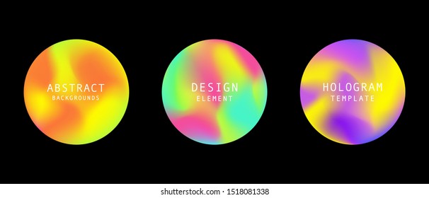 Vector modern futuristic gradient cover round elements set. Abstract dynamic shapes. Trendy minimal colorful website and branding design. Cool poster background.