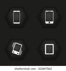 Vector modern gadget icons set on background