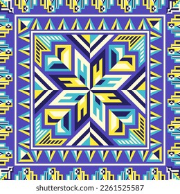 vector modern geometric american indian scarf pattern on violet