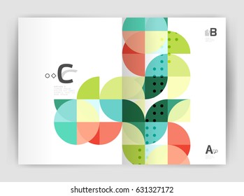 Vector modern geometric annual report cover. Modern business brochure or leaflet A4 cover template. Abstract background with color triangles, annual report print backdrop. Vector design for workflow
