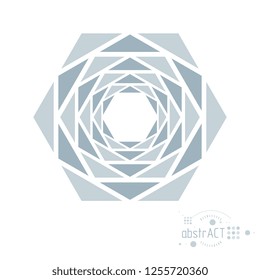 Vector modern geometric artistic graphic composition can be used as template and layout. Abstract technical background with graphic shape, hexagon.