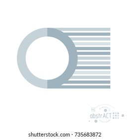 Vector modern geometric artistic graphic composition can be used as template and layout. Abstract technical background with graphic shape, circle.