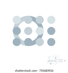 Vector modern geometric artistic graphic composition can be used as template and layout. Abstract technical background with graphic shape, circle.