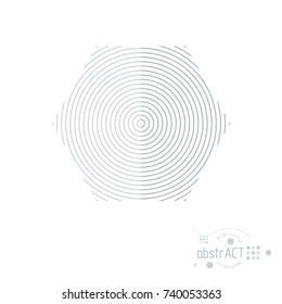 Vector modern geometric artistic graphic composition can be used as template and layout. Abstract technical background with graphic shape, hexagon.