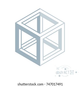 Vector modern geometric artistic graphic composition can be used as template and layout. Abstract technical background with graphic shape, hexagon.