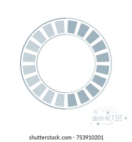 Vector modern geometric artistic graphic composition can be used as template and layout. Abstract technical background with graphic shape, circle.
