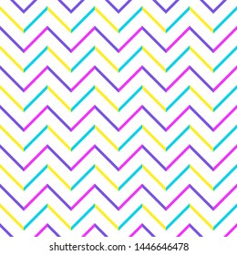 vector modern geometric chevron switching colorul seamless pattern on white