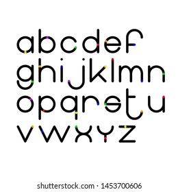 Vector modern geometric circle based lowercase letters font