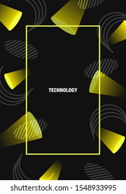 vector modern geometric cone and curve lines network connection for brochure banner and publication