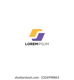 Logo abstracto de diseño vectorial moderno y geométrico