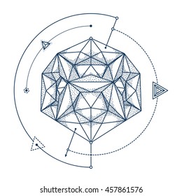 Vector modern geometric design in flat monoline style